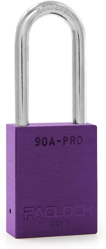 Vista 23 de PACLOCK Candado de la serie 90A-PRO, compre American Act obediente, aluminio anodizado marrón, cilindro de 7 pines de alta seguridad con 1 llave por