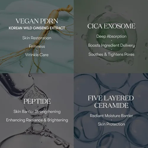 Vista 3 de VT COSMETICS PDRN Cica Exosome Ampoule, Suero Reafirmante con Péptido y Ceramida para Anti-Envejecimiento, Cuidado de Arrugas, Voluminizador
