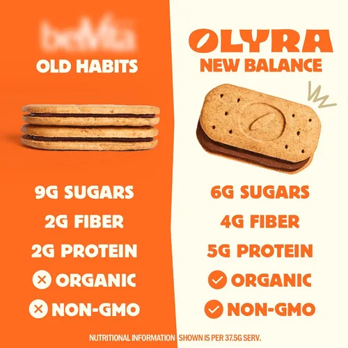 Vista 5 de Olyra Galletas de Desayuno Sándwich de Chocolate Oscuro, Aperitivos Saludables para Adultos y Niños, Bajo en Azúcar, Alto en Fibra, Galletas