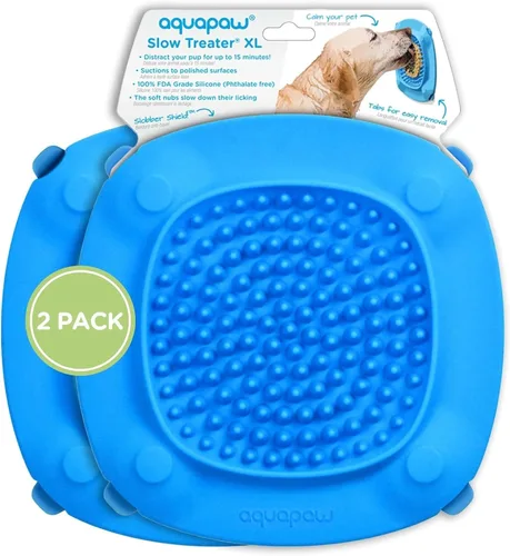 Vista 11 de Aquapaw Alfombrilla de silicona para lamer perros – Almohadilla de alimentación lenta con ventosa – Ayuda calmante para el tiempo del baño y aseo