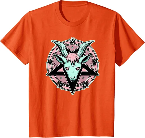 Vista 65 de Camiseta Kawaii Paste Creepy Goat Pentacle, Negro