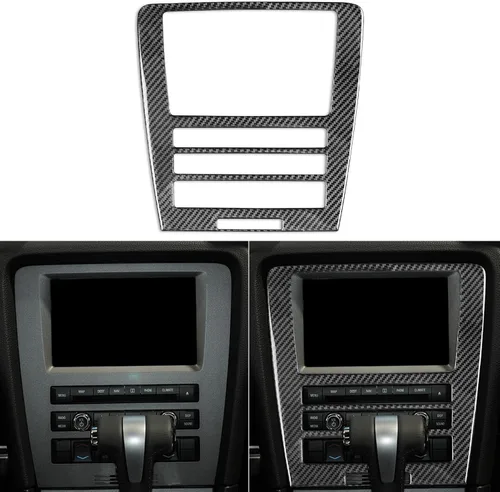 Vista 19 de NVCNX Fibra de Carbono Compatible con Ford Mustang GT Shelby 2010-2014 2011 2012 2013 Consola Central del Coche Transmisión Automática Caja