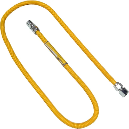 Vista 6 de LASCO línea de conexión flexible para secadoras a gas, 12 pulgadas de largo, 3/8 de pulgada de diámetro, ajustes de 1/2 pulgada, 10-1223