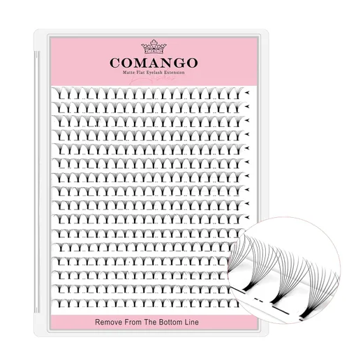 Vista 37 de Extensiones de pestañas de volumen prefabricadas 10D, 0.003 in de grosor, rizo C/D, 0.472 in, tallo corto, extensiones de pestañas de volumen