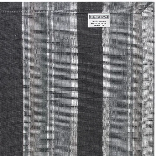 Vista 3 de COTTON CRAFT Servilletas de tela – Juego de 12 servilletas de cena de algodón puro tejido slub – Servilletas gruesas, duraderas, absorbentes Rayas