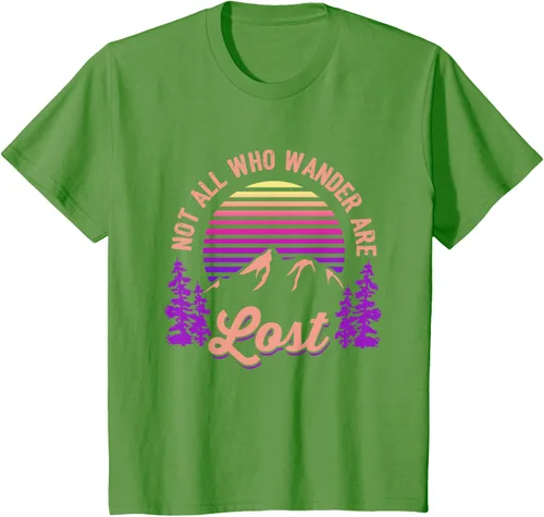 Vista 90 de Not All Who Wander Are Lost Vintage Mountains - Camiseta de senderismo, Negro, S