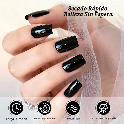 Vista 3 de OpenLive Esmalte de uñas negro de 0.6 fl oz, gran volumen, secado rápido, secado rápido y de larga duración, arte de uñas de color para bricolaje