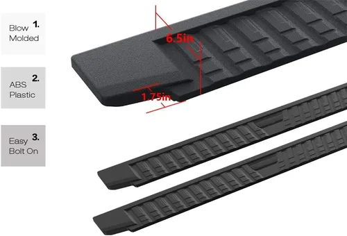 Vista 3 de HD Ridez Estribos de moldeo por soplado compatibles con Toyota Tundra 2007-2021 CrewMax