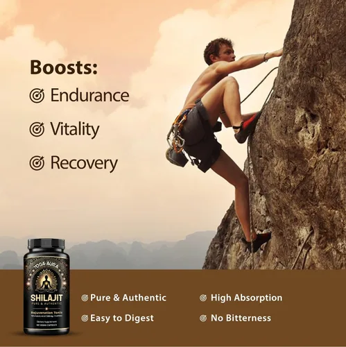 Vista 5 de Extracto orgánico de resina Shilajit del Himalaya – 500 mg de potencia máxima, Shilajit puro probado en laboratorio para hombres y mujeres, más