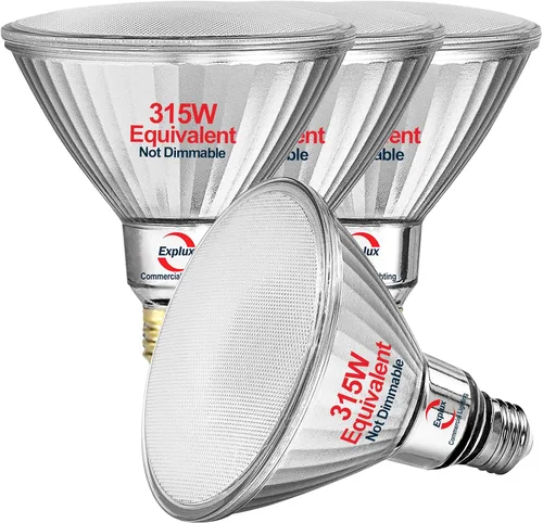 Vista 9 de Explux - Bombilla LED PAR38 equivalente a 300 W, ultra brillante, 4100 lúmenes, vidrio completo impermeable y antienvejecimiento, no regulable, foco