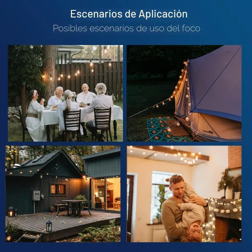 Vista 7 de Paquete de 15 bombillas LED de repuesto para exteriores FLSNT para luces de cadena, bombillas colgantes LED S14 para patio, jardín, base E26, 2200 K