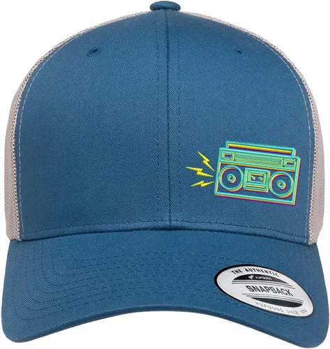 Vista 2 de Gorra de malla para hombre y mujer bordada, retro, Boombox Trucker