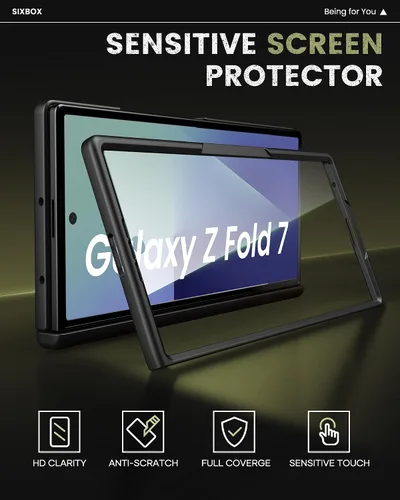 Vista 4 de Funda para Samsung Galaxy Z Fold 7 con Protección de Bisagra y Protector de Pantalla, Diseño Delgado de PC Duro Resistente a Golpes 360° Funda
