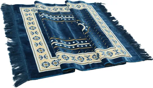 Vista 5 de Alfombra de oración para hombres, mujeres o niños musulmanes, tapete de oración portátil y juegos de cuentas de oración para regalos islámicos