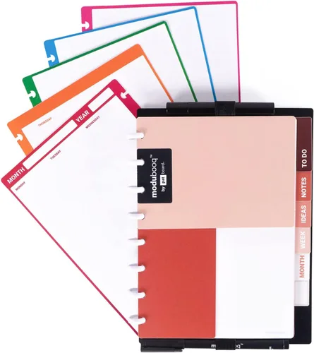 Vista 2 de MODUBOOQ organizer, apricot - Modular Reusable Smart Notebook A5 - Notebook with Tabs & Discbound System - 40 modular pages with duratech3