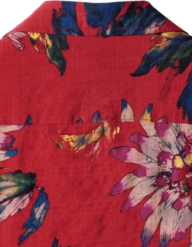 Vista 5 de JOGAL Camisas hawaianas florales de ajuste regular para hombre