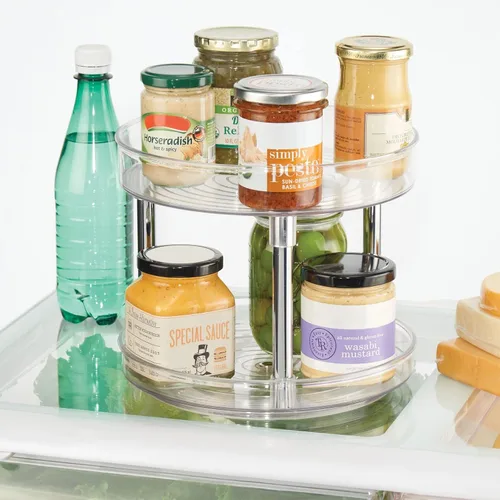 Vista 5 de mDesign - Plato giratorio de 2 niveles para almacenamiento de alimentos, 9.0 in, redondo