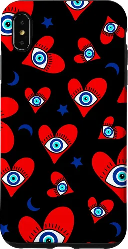 Vista 7 de Funda para iPhone 12 mini con diseño de mal de ojo, diseño de corazones de mal de ojo azul
