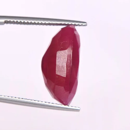 Vista 4 de GEMHUB Piedra preciosa suelta rubí rojo natural 25.50 Ct certificado rubí rojo natural, piedra preciosa suelta de rubí facetado FA-100, Gema
