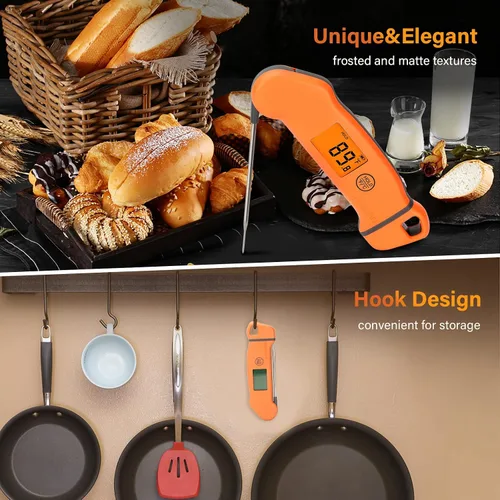 Vista 4 de Inkbird Termómetro recargable para carne IHT-1S, termómetro de carne de lectura instantánea, termómetro digital impermeable para cocinar alimentos
