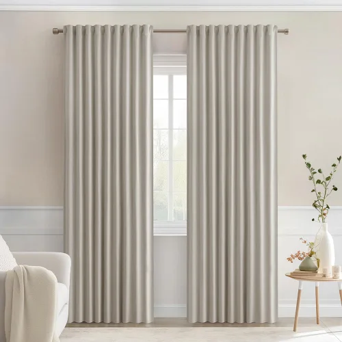 Vista 90 de MIULEE Cortinas opacas con pestaña trasera de 63 pulgadas de largo, juego de 2 paneles para sala de estar, dormitorio, privacidad, bolsillo