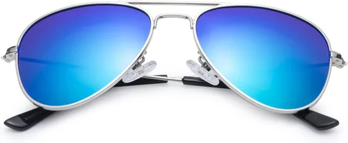 Vista 2 de COASION Gafas de sol de aviador pequeñas polarizadas clásicas para niños, bebés, niñas y niños de 2 a 10 años, 1.969in