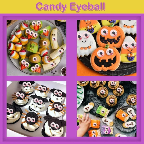Vista 5 de LEBERY Globos Oculares de Caramelo de 3 Oz Ojos de Caramelo Rojos Sangrientos, Chispas de Halloween Ojos Comestibles Globos Oculares Rojos