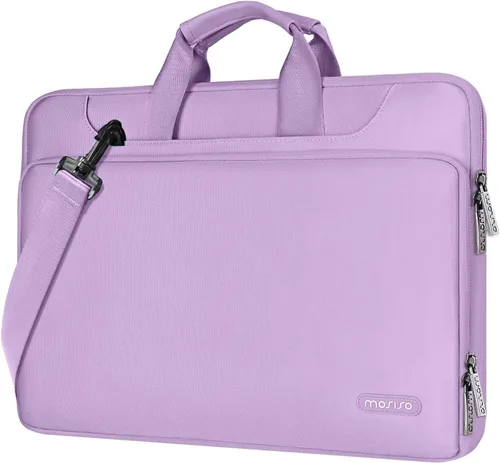 Vista 11 de MOSISO 360 Bolsa Protectora para Laptop de Hombro Compatible con MacBook Air de 13 pulgadas M4 M3 M2 M1 2025-2018/Pro M2 M1 2025-2016, Funda