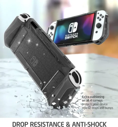 Vista 3 de Mumba Dockable Case for Nintendo Switch OLED 2021, Blade Series TPU Grip Protective Cover Accessories Compatible with Nintendo Switch OLED 7 Inch