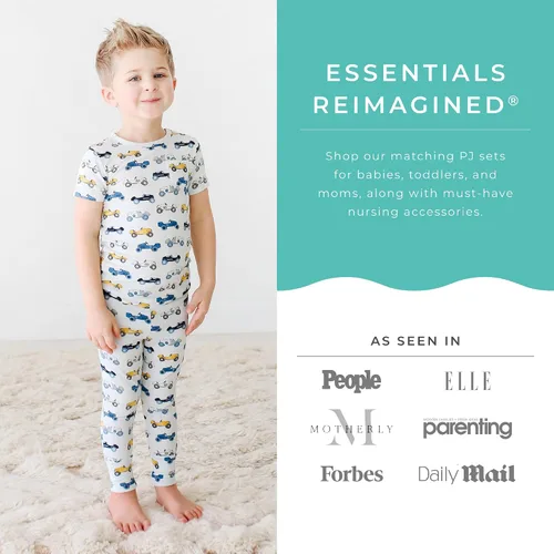 Vista 5 de Posh Peanut Conjunto de pijama unisex Ropa para niños pequeños Pijama de dos piezas para niñas Viscosa suave de bambú