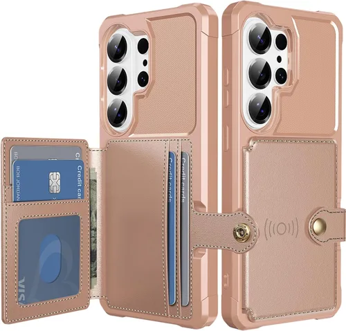 Vista 116 de Funda para Samsung Galaxy S21 Ultra con tarjetero, compatible con soporte magnético para automóvil, resistente a los golpes, resistente, suave, TPU