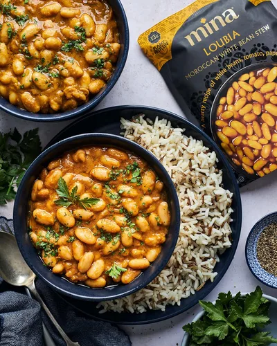 Vista 5 de Mina Lentejas marroquíes, garbanzos, frijoles blancos y harira – Paquete variado de 8 bocadillos saludables (10 onzas), lentejas listas para comer