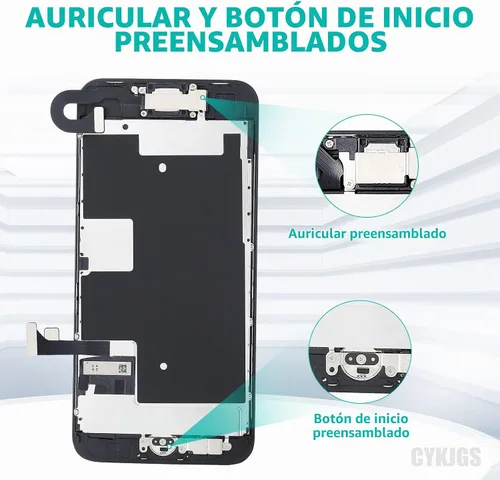 Vista 3 de Pantalla de repuesto para iPhone 8 SE de segunda generación con botón de inicio Negro con botón de inicio