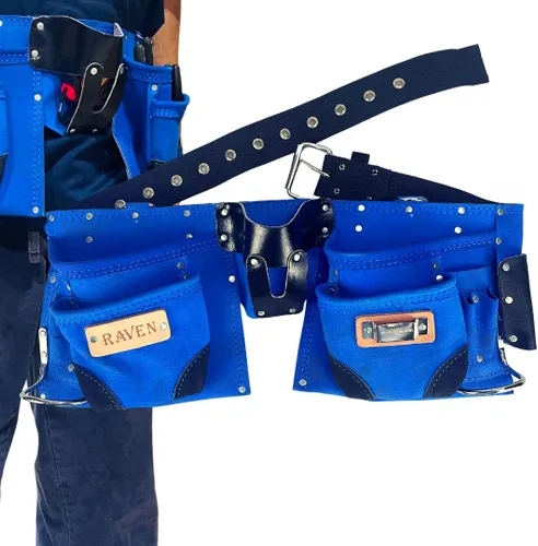 Vista 14 de Raven Bolsas de herramientas Rosa, azul, beige, negro Cinturón de nailon + cinturón de cuero Bolsa individual + bolsa doble