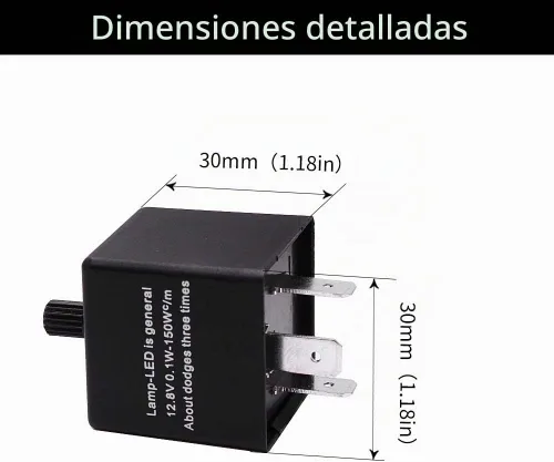 Vista 5 de CF13 JL-02 EP34 Relé de intermitente LED ajustable de 3 pines 12.8 V 0.1W-150W para luces de señal de giro hiperintermitente