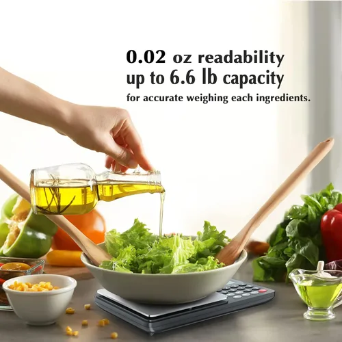 Vista 4 de Fuzion Báscula de alimentos nutricionales, báscula digital de alimentos para perder peso, calcular datos alimentarios, macro, calorías, preparación