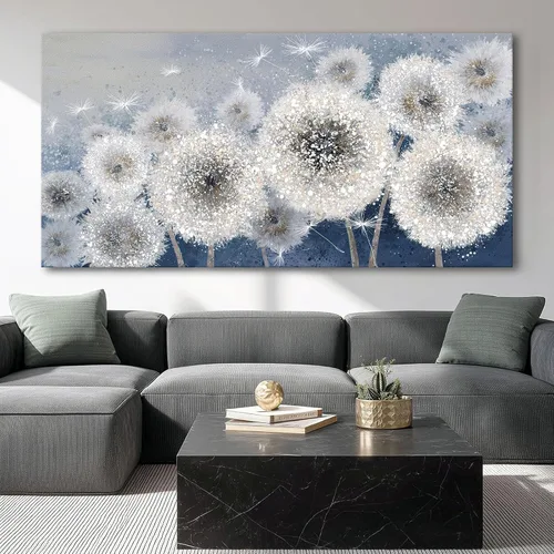 Vista 5 de Pogusmavi Decoración de pared para sala de estar, arte de pared para sala de estar, lienzo artístico/cuadros para dormitorio Diente de león azul
