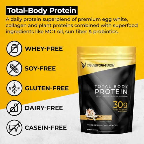 Vista 5 de Transformation Vanilla & Chocolate Protein Powder Super Greens Superfood Green Juice Powder Polvo de péptidos de colágeno hidrolizados