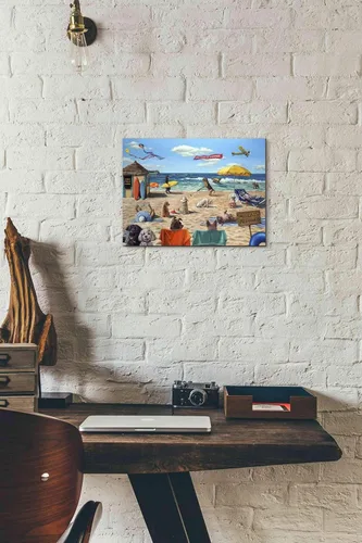 Vista 3 de Epic Graffiti 'Dog Beach' de Lucia Heffernan, arte de pared en lienzo, 16 x 12 pulgadas