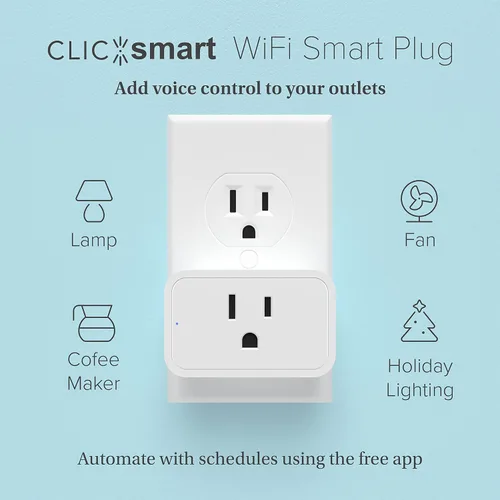 Vista 3 de ClicSmart Smart Home - Enchufe inteligente Wi-Fi para tomacorrientes Compatible con Alexa y Google Home para controlar por voz Control remoto