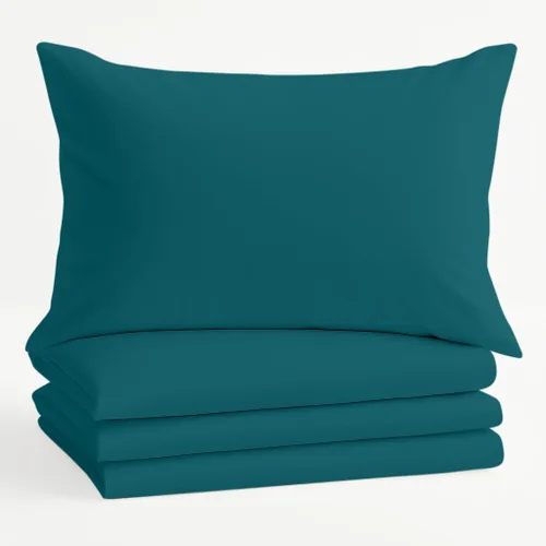 Vista 24 de Comfort Beddings Juego de 4 fundas de almohada estándar, 100% algodón orgánico de 600 hilos, fundas de almohada de algodón rosa rubor, fundas