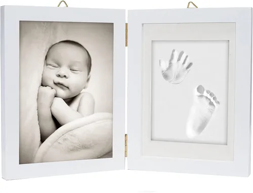 Vista 10 de chuckle - Kit de recuerdo de marco de fotos con estampado de arcilla para manos y pies para bebés - Regalo para el día de la madre, madre y padres