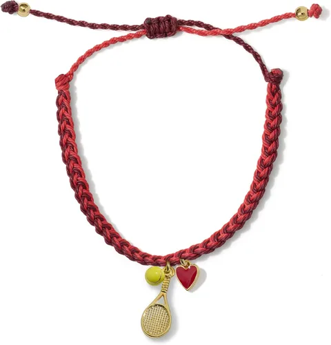 Vista 4 de GIMMEDAT Pulsera de raqueta de tenis, pulsera de oro, impermeable, ajustable, joyería de amistad, equipos de regalo