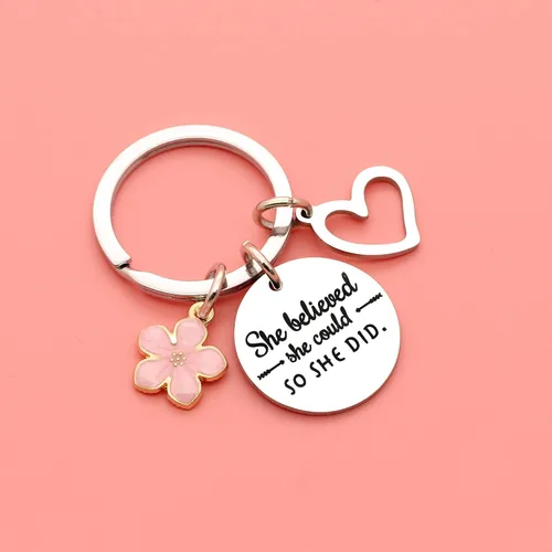 Vista 4 de Maxforever - Llavero con cita inspiradora para mujer y niña regalo para hija sobrina hermana mejores amigos plata grande