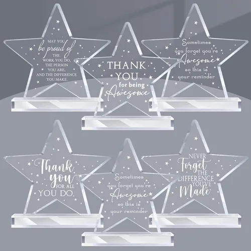 Vista 9 de Geelin 6 piezas de regalo de agradecimiento a los empleados, regalos de agradecimiento de acrílico, placa inspiradora, recuerdo para compañeros