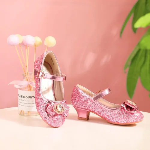 Vista 5 de PANDANINJIA Zapatos de vestir para niñas, zapatos Mary Jane para niñas, tacones bajos para niñas pequeñas, flores, boda, fiesta, escuela