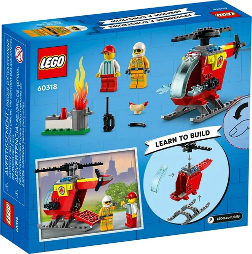Vista 6 de LEGO City Helicóptero de Bomberos de Juguete 60318 para Niños Preescolares, Niños y Niñas de 4 Años en Adelante, con Minifigura de Bombero