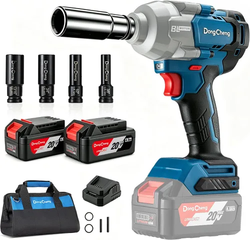 Vista 11 de Dong Cheng - Llave de impacto inalámbrica sin escobillas de 20 V, torsión alta de 515 pies-libras, pistola de impacto inalámbrica de 1/2 pulgada