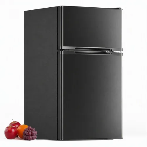 Vista 7 de Electactic 3.1 pies cúbicos Mininevera con congelador de 2 puertas, refrigerador compacto mini con estantes de vidrio ajustables y removibles