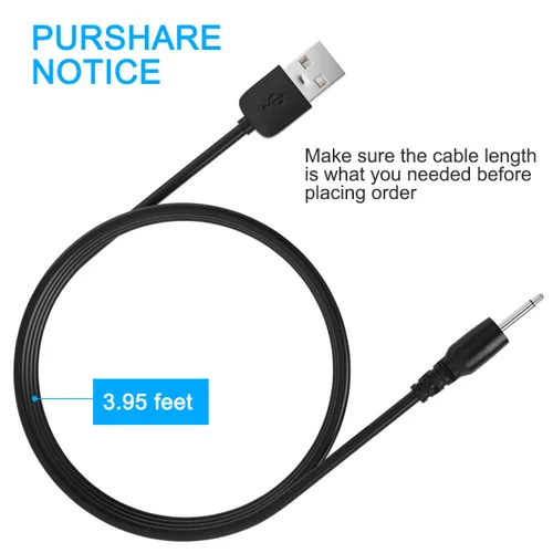 Vista 5 de SIOCEN Cable de carga CC de 0.098 in, cable de carga USB de 0.098 in, adaptador de corriente de repuesto original rápido y duradero, cable de carga